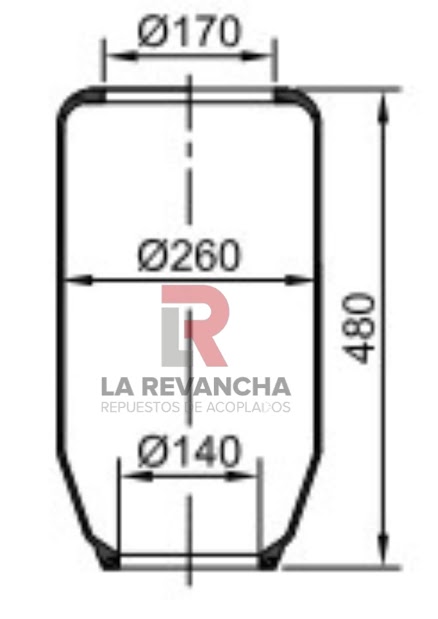 Camara de aire R170-480 ''PLUSGOM'' (TC260-170-480)