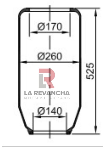 Camara de aire R170-525 ''PLUSGOM'' (TC260-170-525)