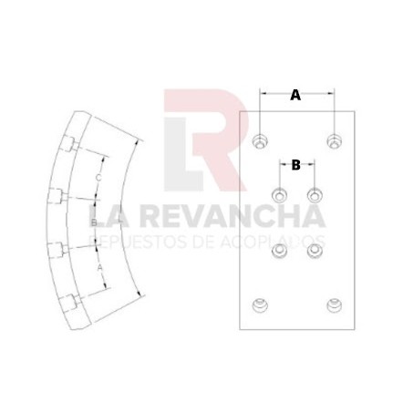 Cinta de freno 6 1/4'' MB/146-XX ''FRAS-LE'' (20,6mm.)