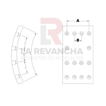 Cinta de freno 0815-XX ''COBREQ'' (FD/88-XX). F6 - Tras