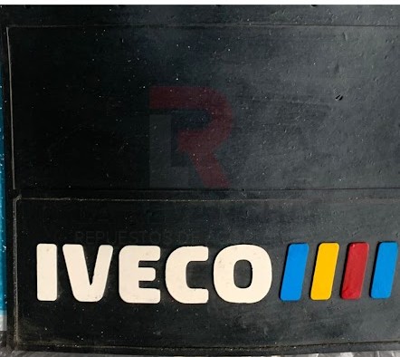 Guardafango de goma IVECO Tras. Letras BLANCAS 520 x 420mm
