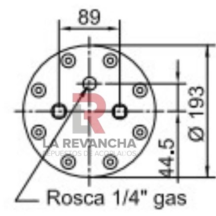 Tapa Nº23 superior c/esp. 3/8'' (2C260-260/C158.2) ''30003-1'' P/BRIDA006